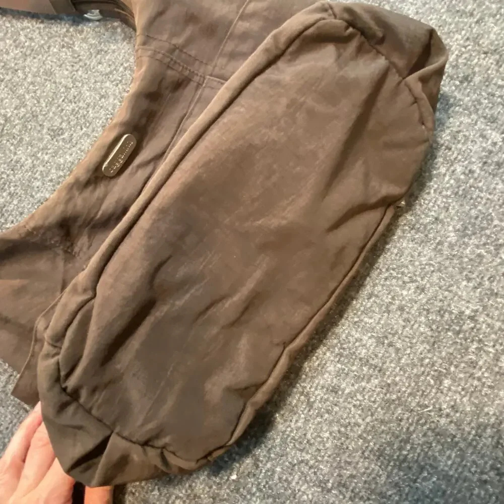 Baggallini Women Brown Nylon Large Hobo Shoulder Bag Adjustable Crossbody Purse